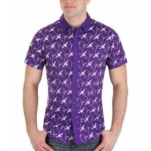 Jim Henson’s Labyrinth Purple Button Up Shirt XL David Bowie Fantasy Movie